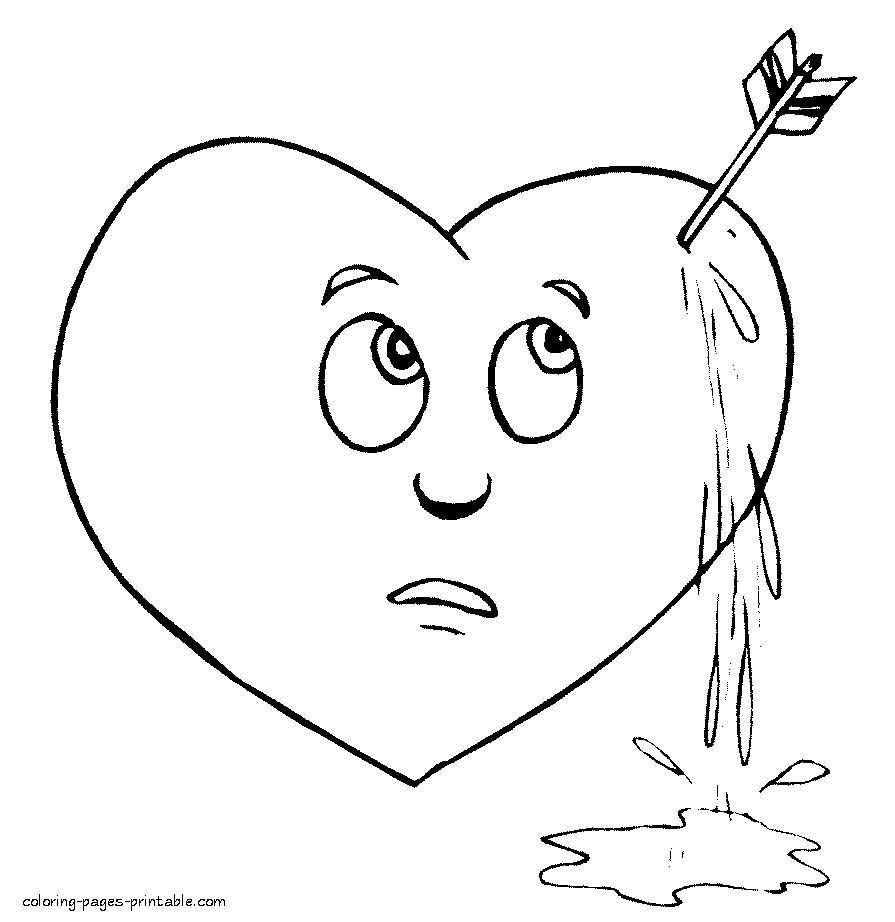 Free coloring pages of the heart