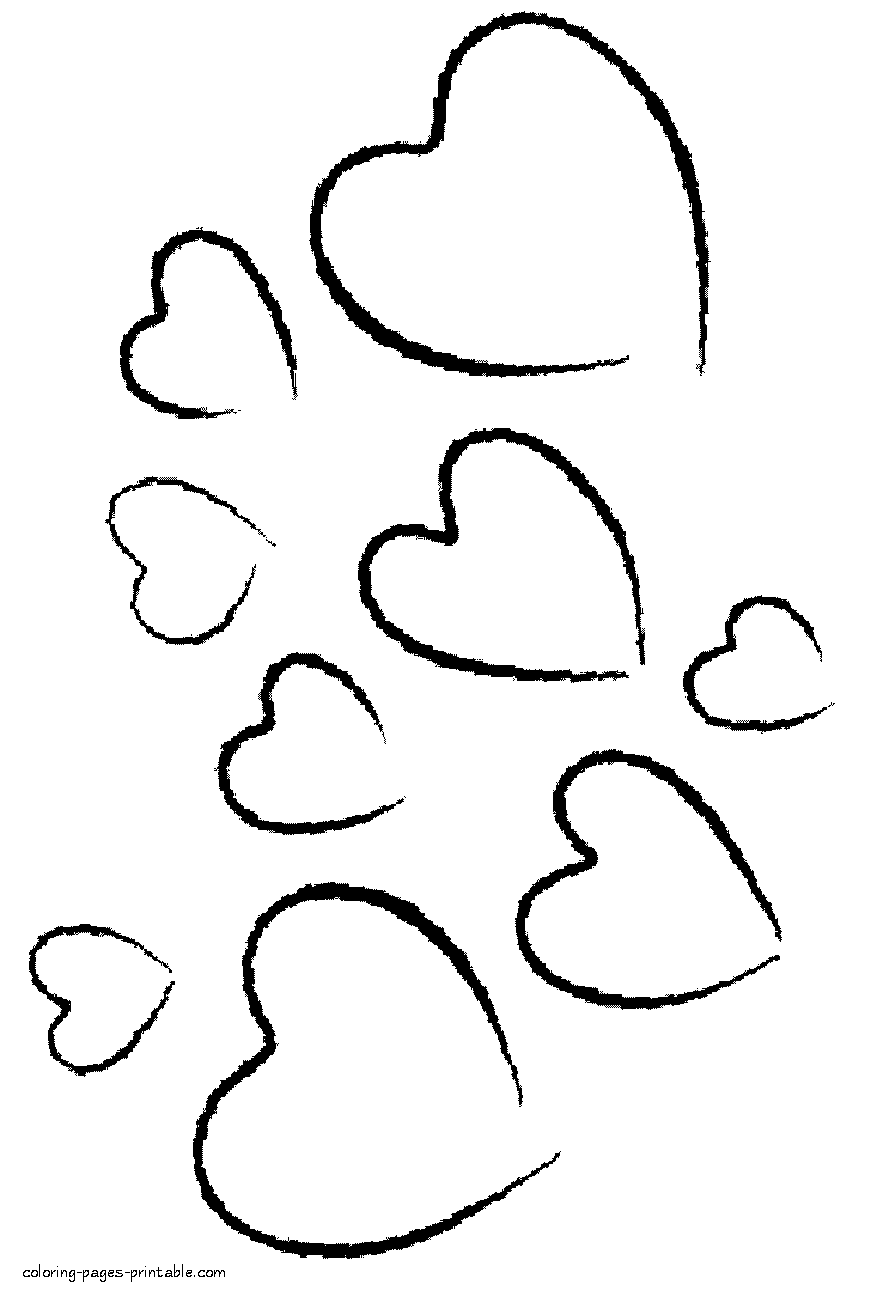 Coloring pages love hearts