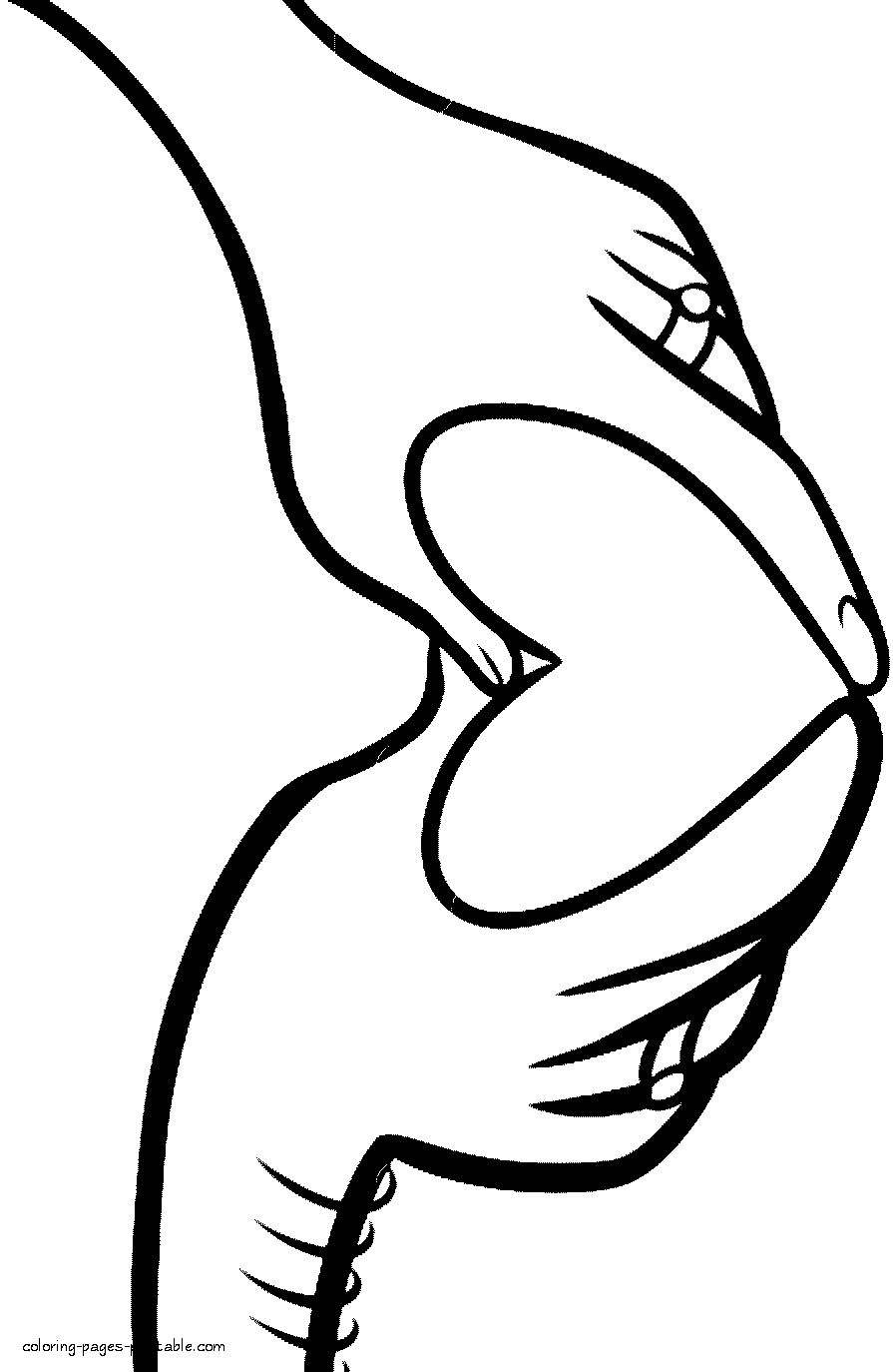 Hands in heart shape coloring page