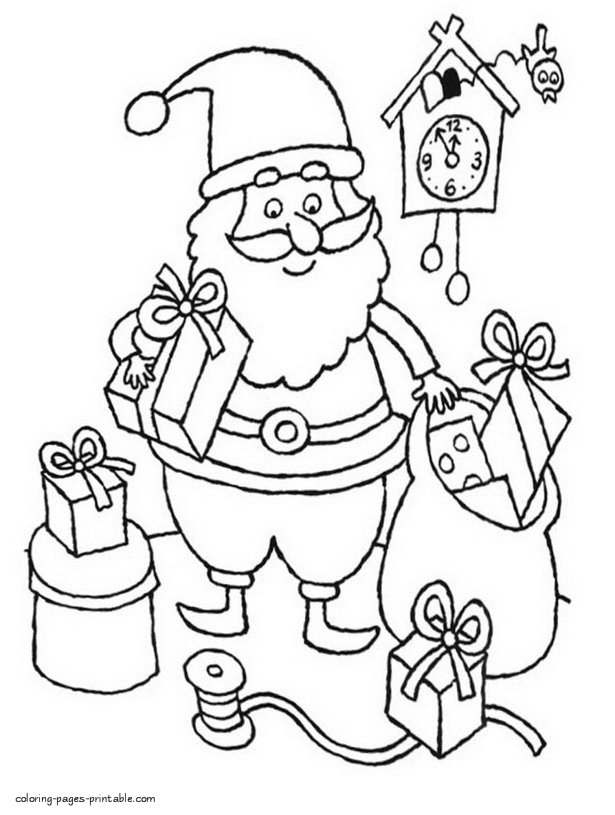 Santa coloring book for free