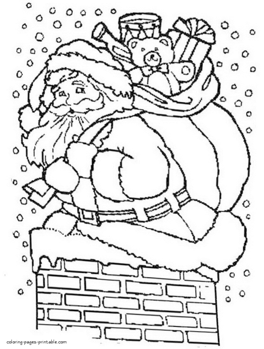 Free Santa printable coloring pages for kids