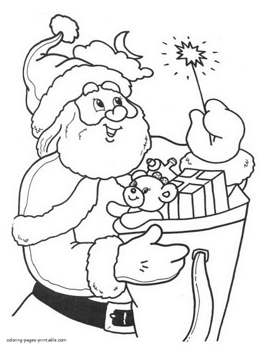 Coloring pages of Santa to print