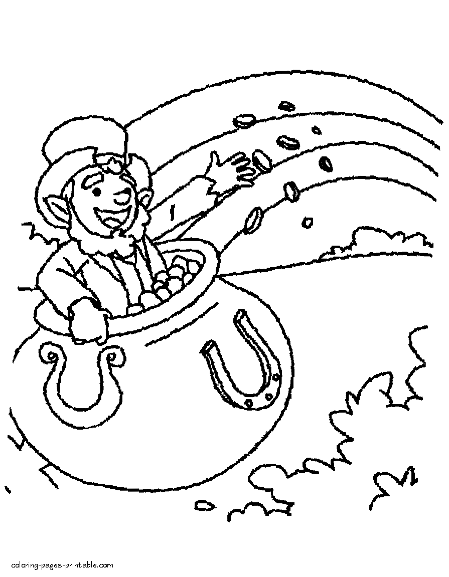 Holidays coloring pages. St. Patrick's Day symbols
