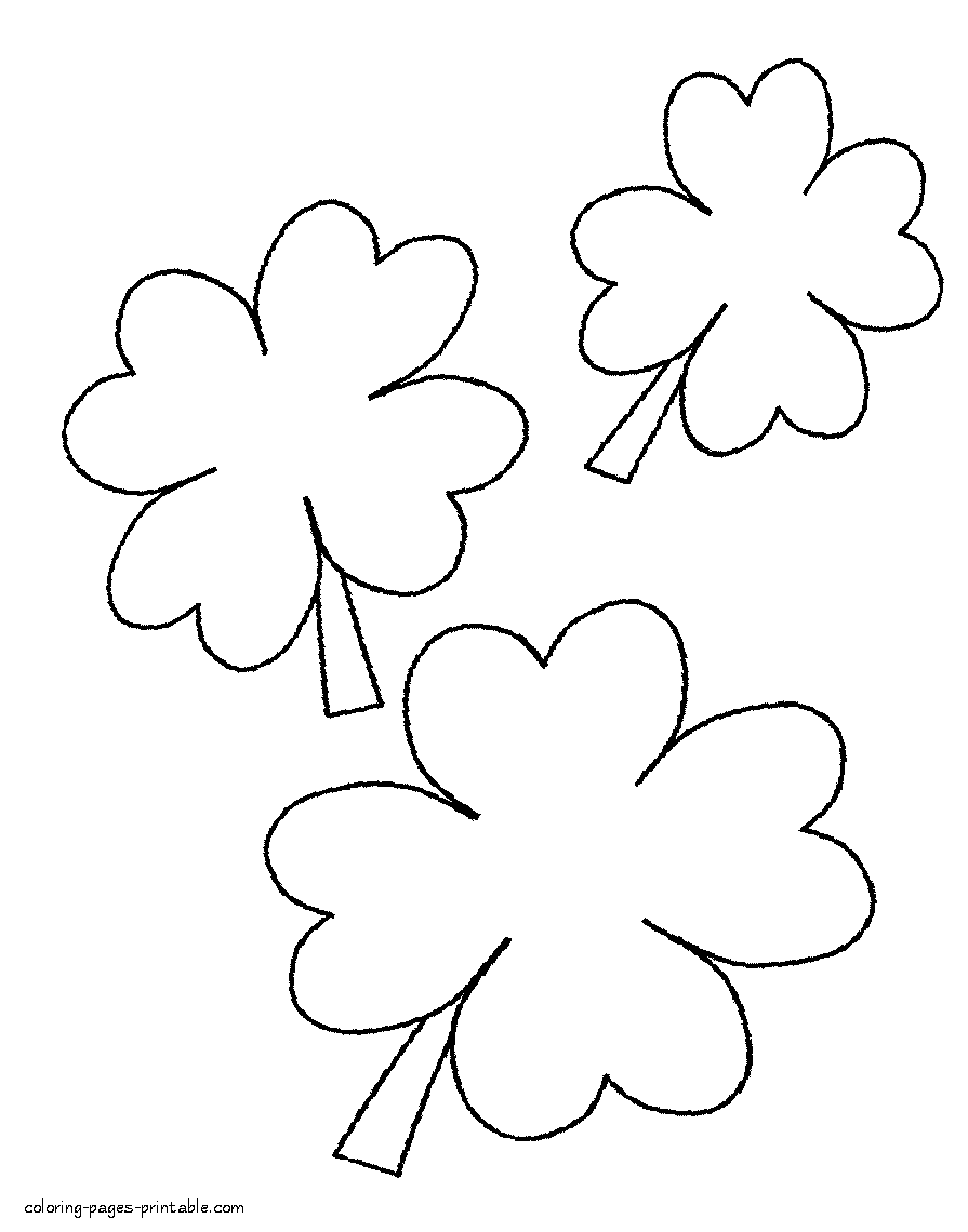 St. Patricks Day coloring sheets. Clover of luck