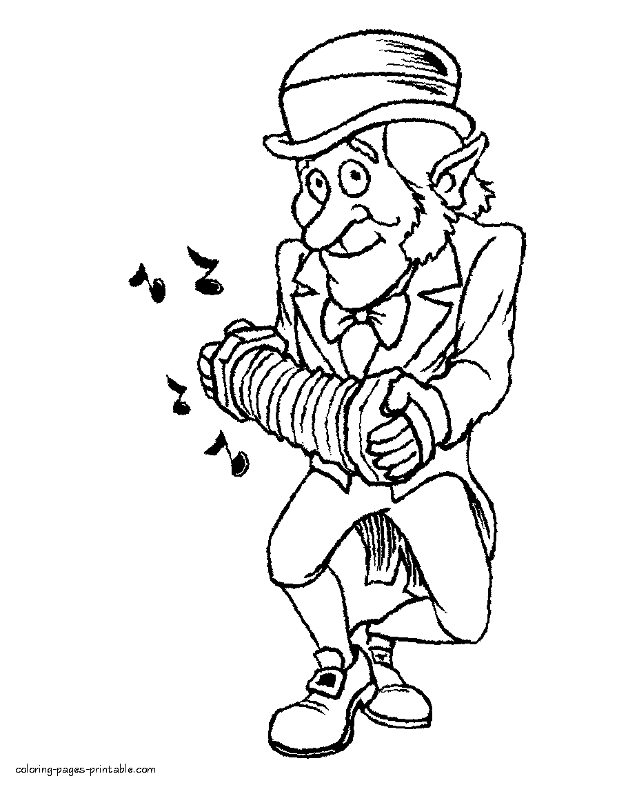 Printable leprechaun coloring pages for the holiday