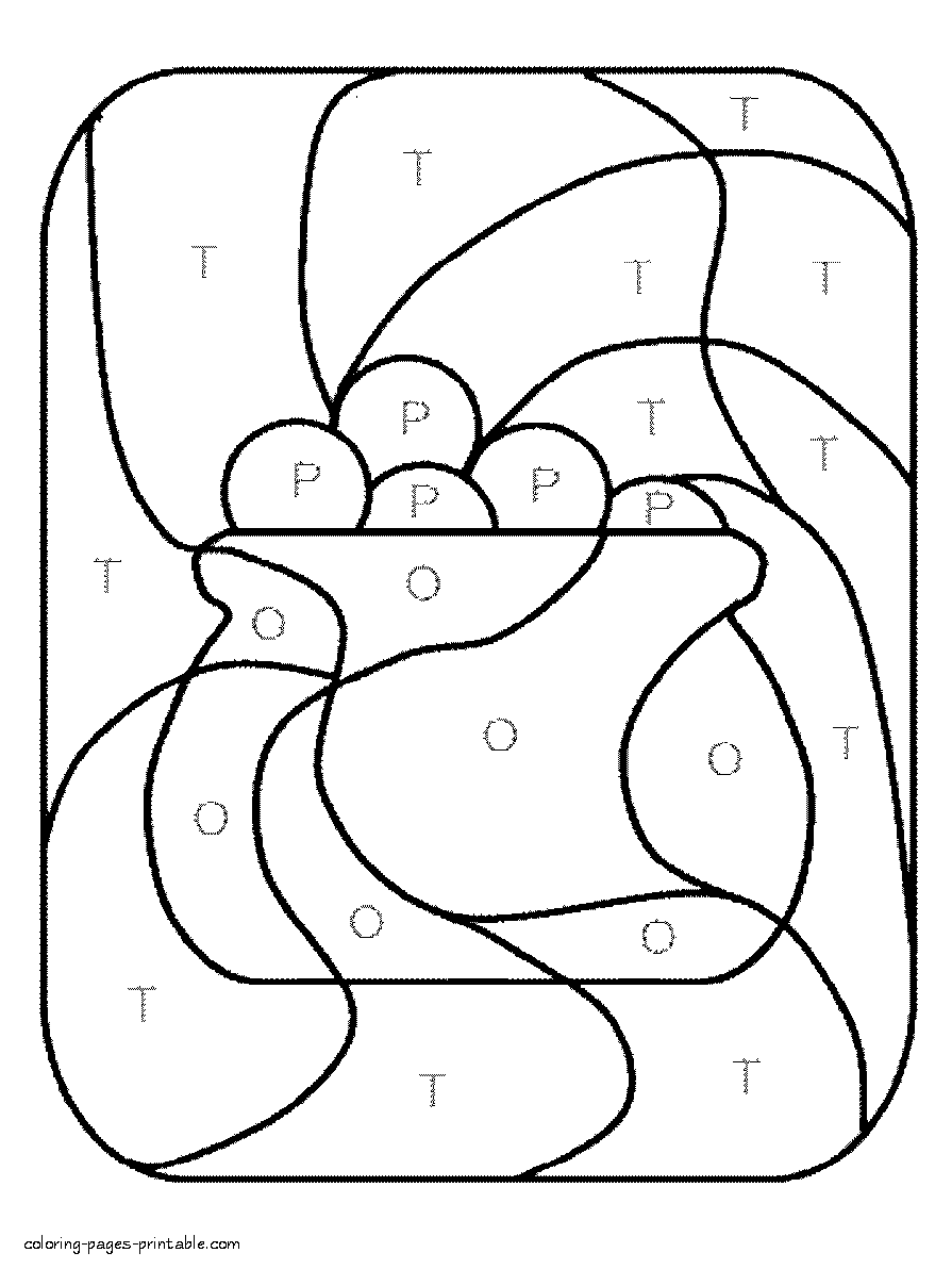 Printable coloring pages by letters. Pot of gold