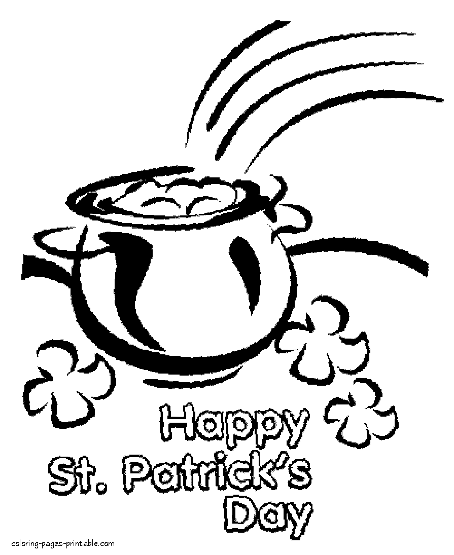 Pot of Gold coloring pages to St. Patrick's Day
