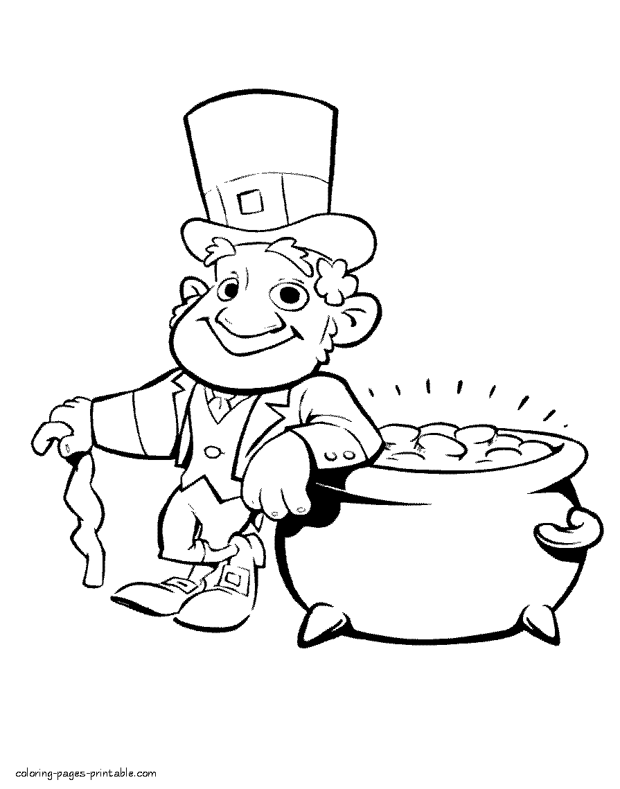 Printable St. Patricks Day coloring pages. Spring holidays