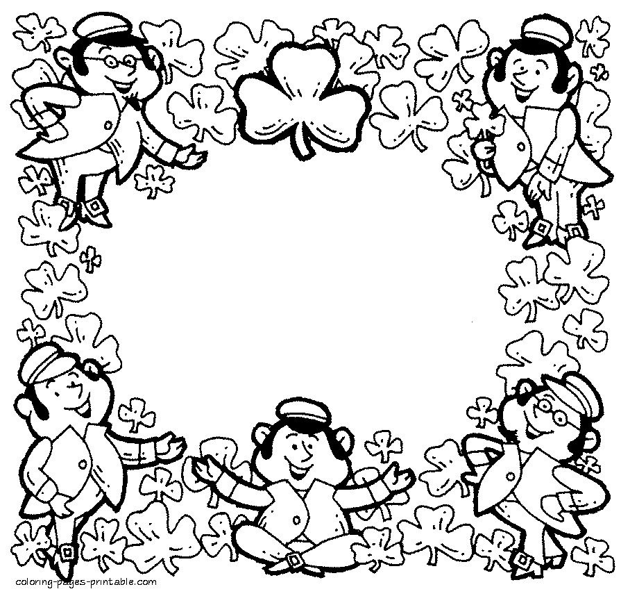 St. Patrick greeting card coloring pages