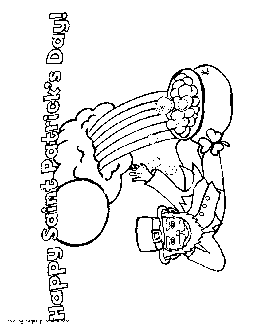 Happy Saint Patrick's Day coloring page for downloading