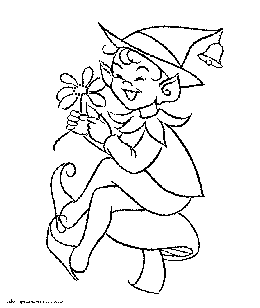 Coloring page of the very young leprechaun for kids