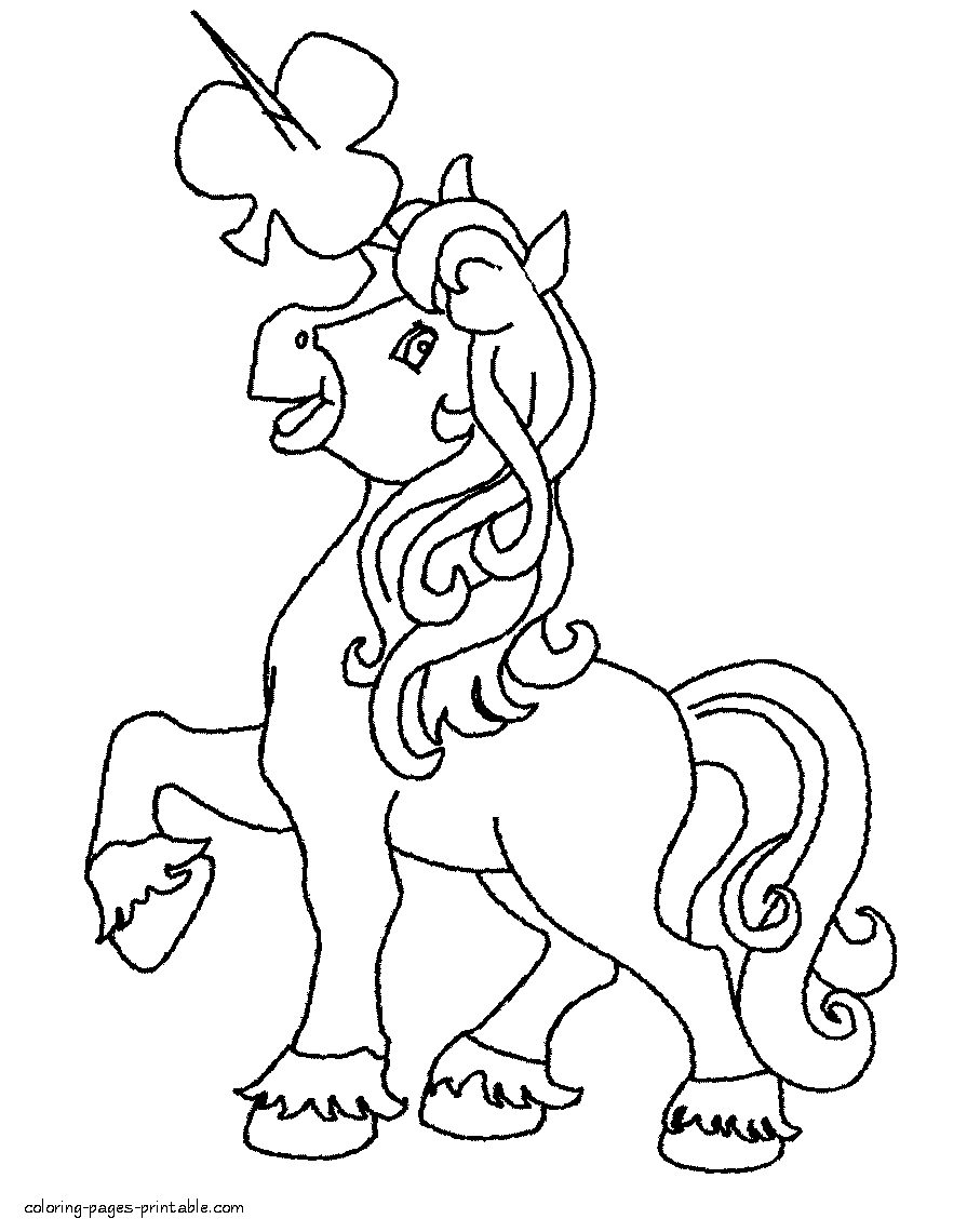 Little Pony on St. Patrick's Day. Coloring pages