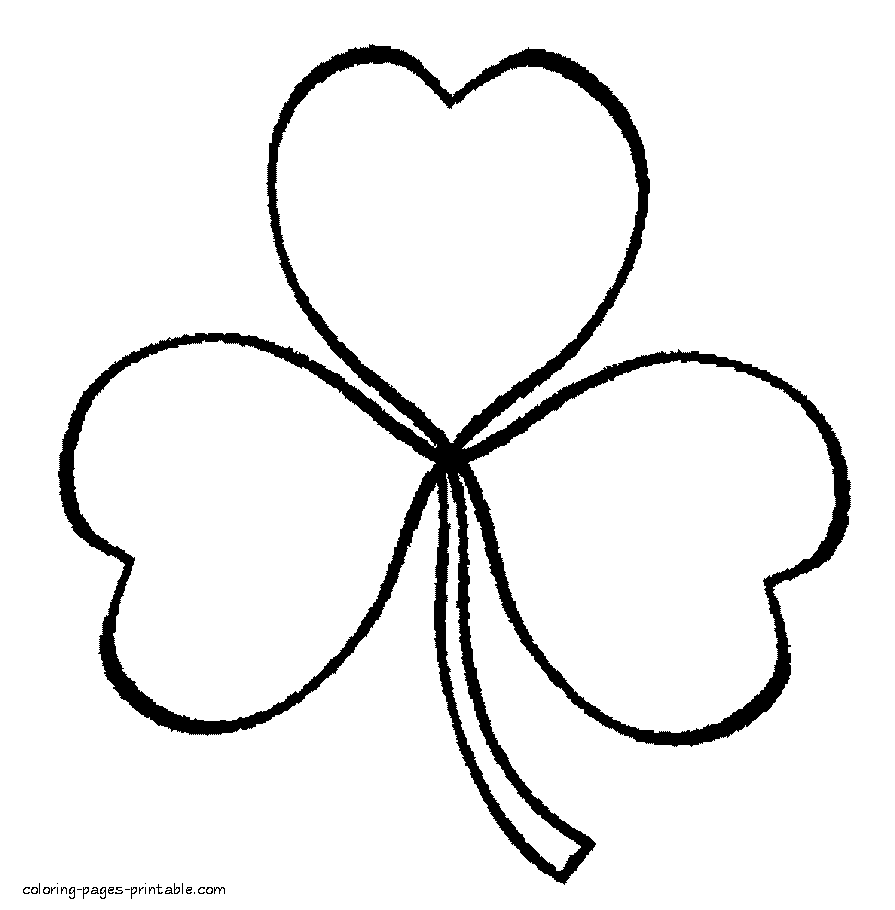 Coloring page of a shamrock to St Patrick Day