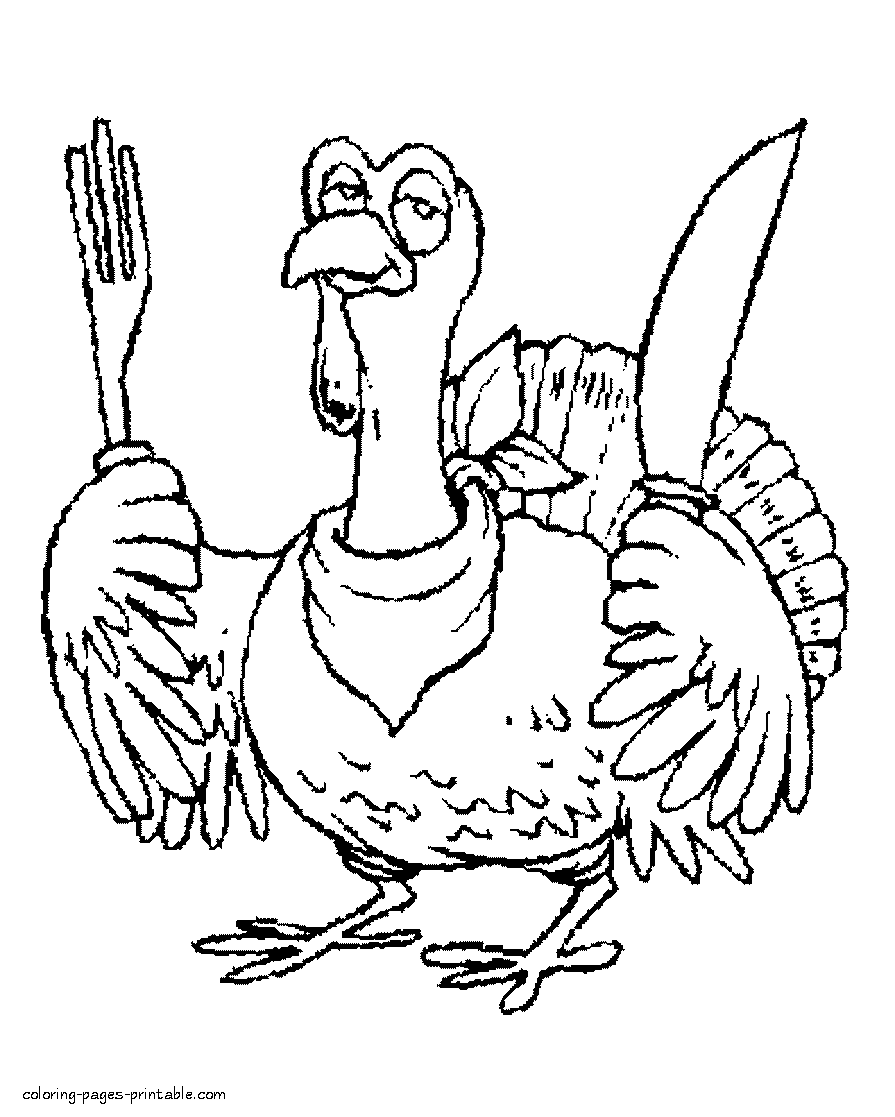 Turkey coloring pages to Thanksgiving
