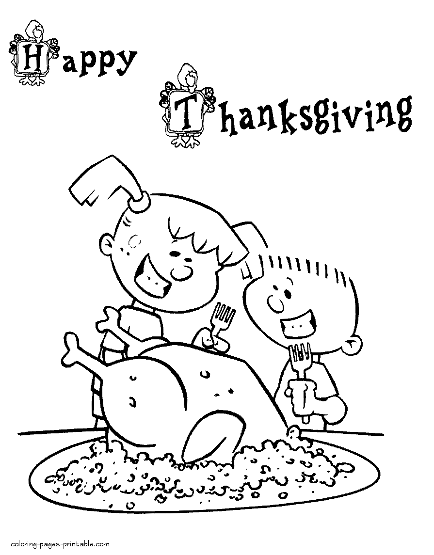 Kids Thanksgiving coloring pages for free
