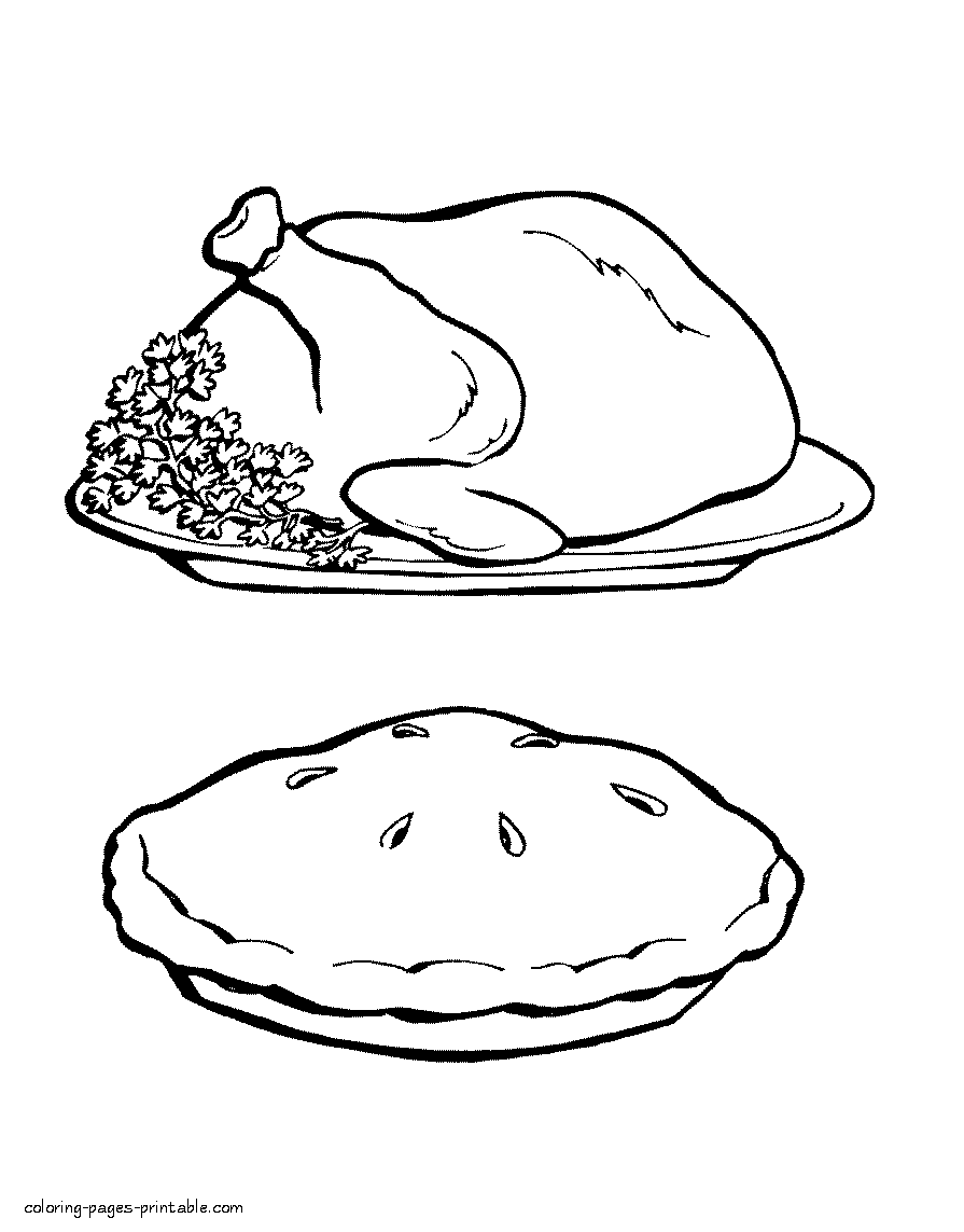 Thanksgiving coloring sheets free. Holiday dinner