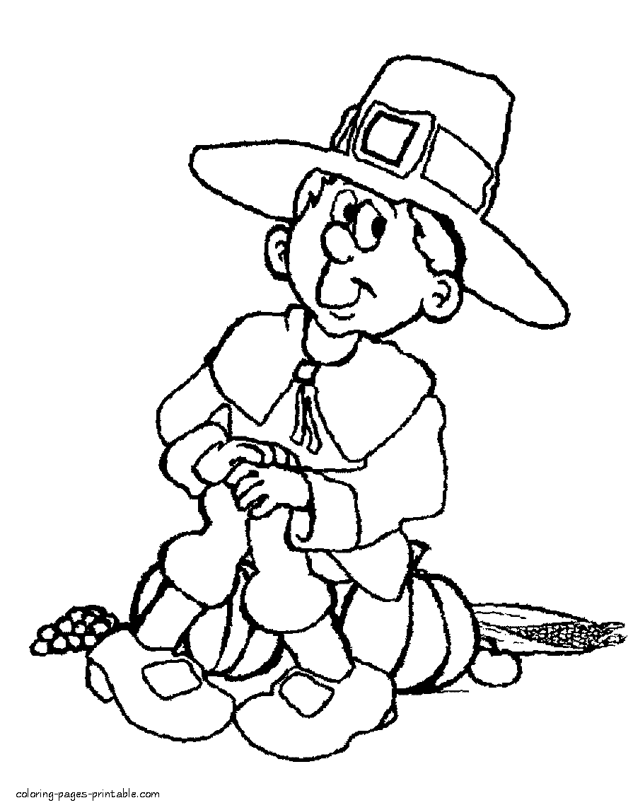 Preschool Thanksgiving coloring pages for holiday