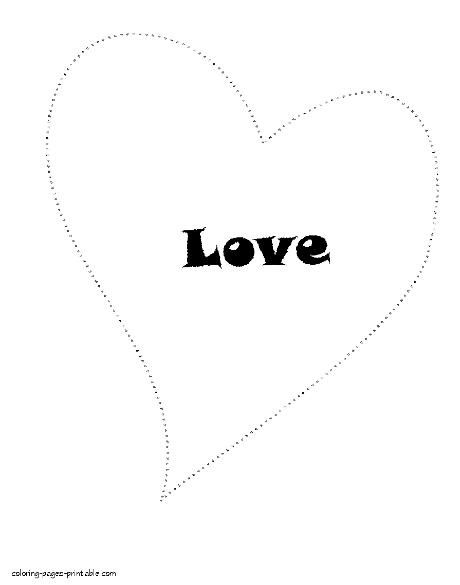 Love coloring pictures for kids. Dot-by-dot heart