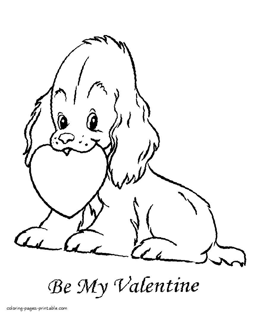 Valentines coloring sheet for a kid