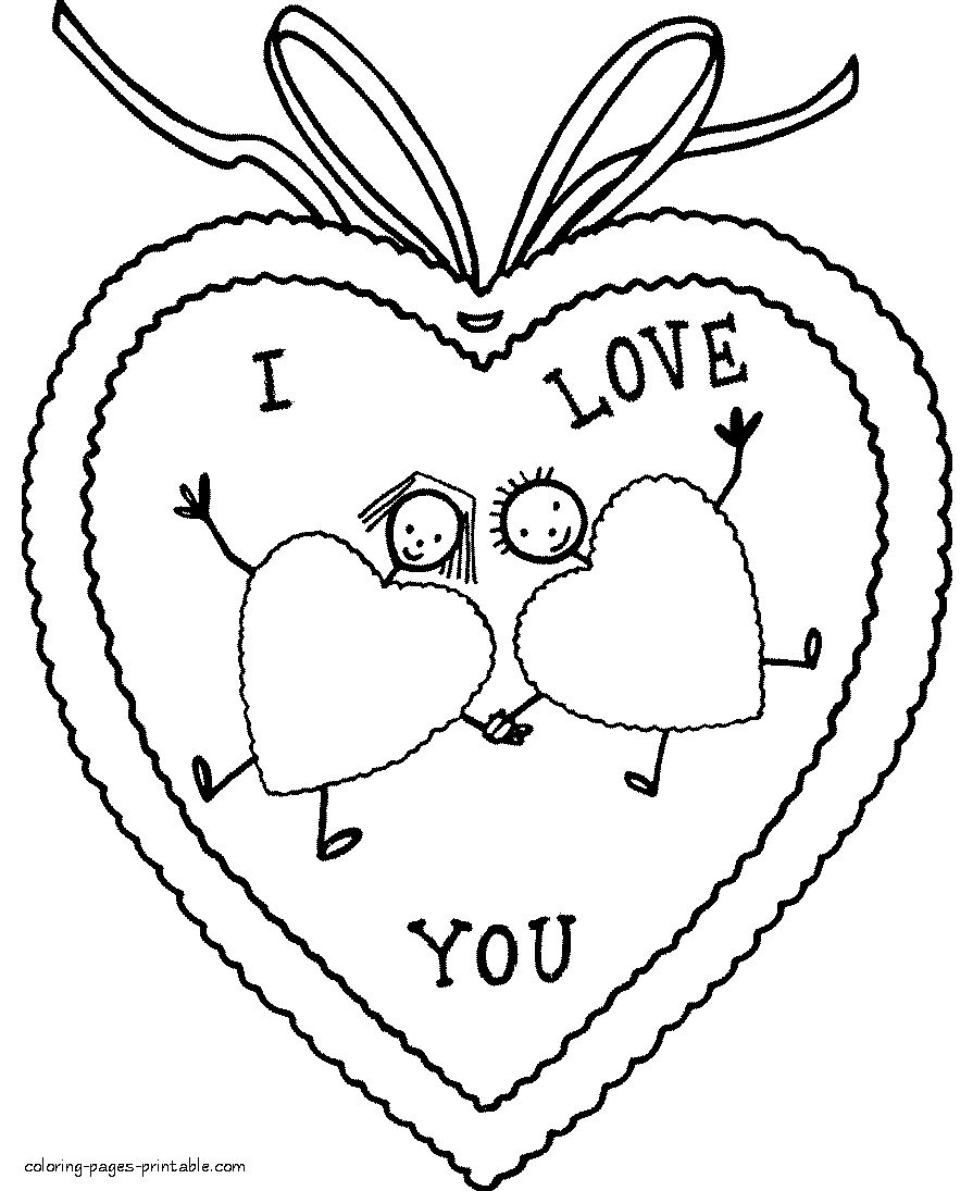 I love you. Valentine coloring pages printable