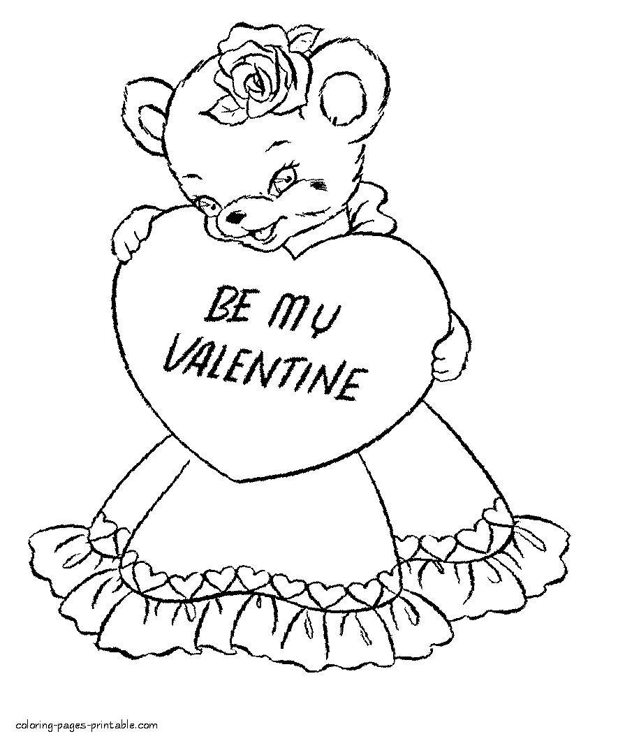 Valentine's Day colouring sheets for free