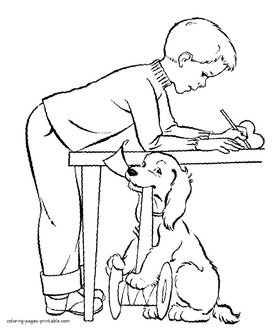 Valentine's Day before. Coloring page to printing