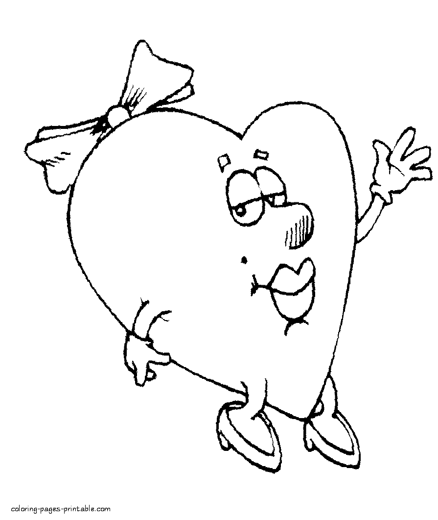 Free coloring hearts to print