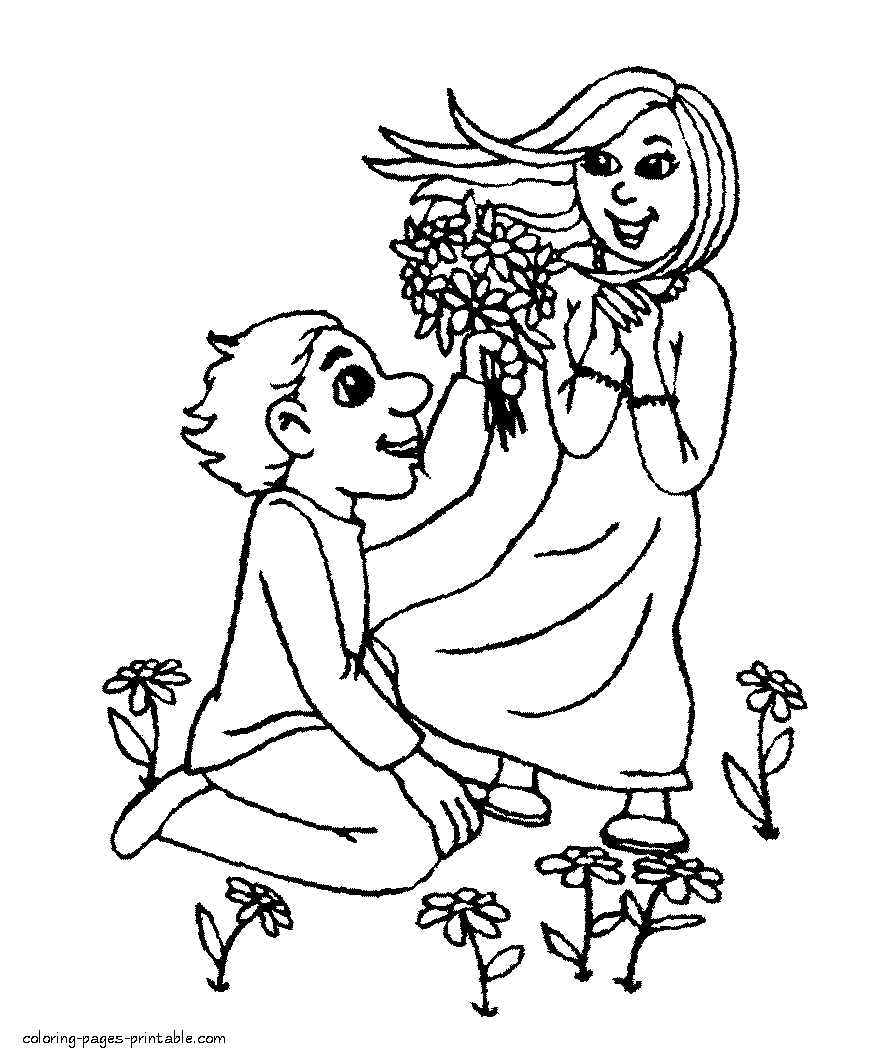 Love coloring pages. Valentines Day