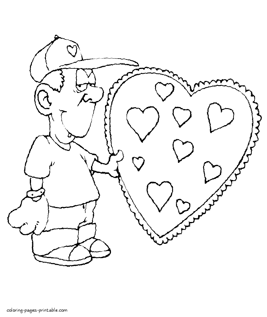 Big heart coloring page for Valentine's Day