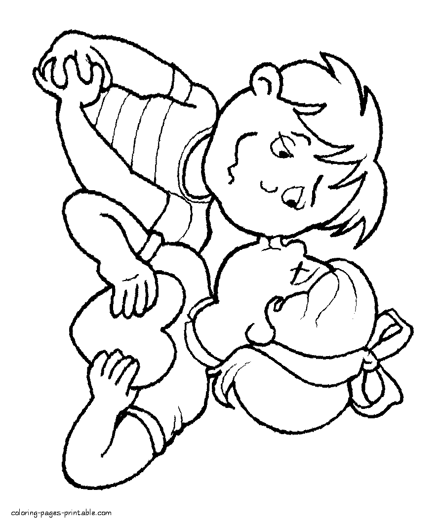 Printable Valentine's Day boy and girl coloring pages