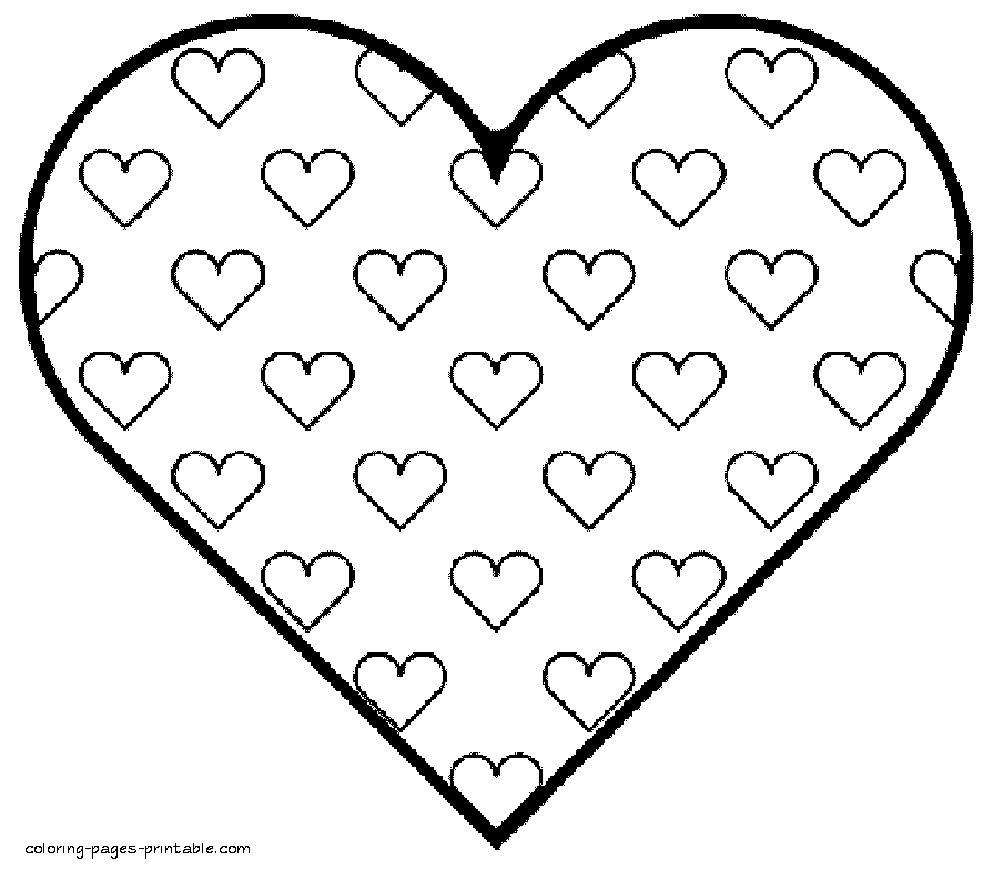 Coloring pages of hearts for Valentine's Day