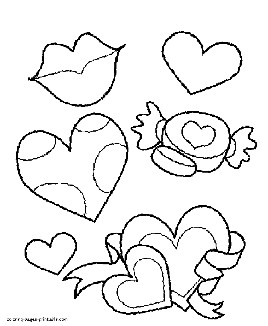 Valentine coloring sheet for holiday