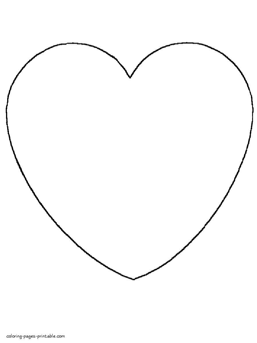 Simple valentine coloring cards for kids. Heart