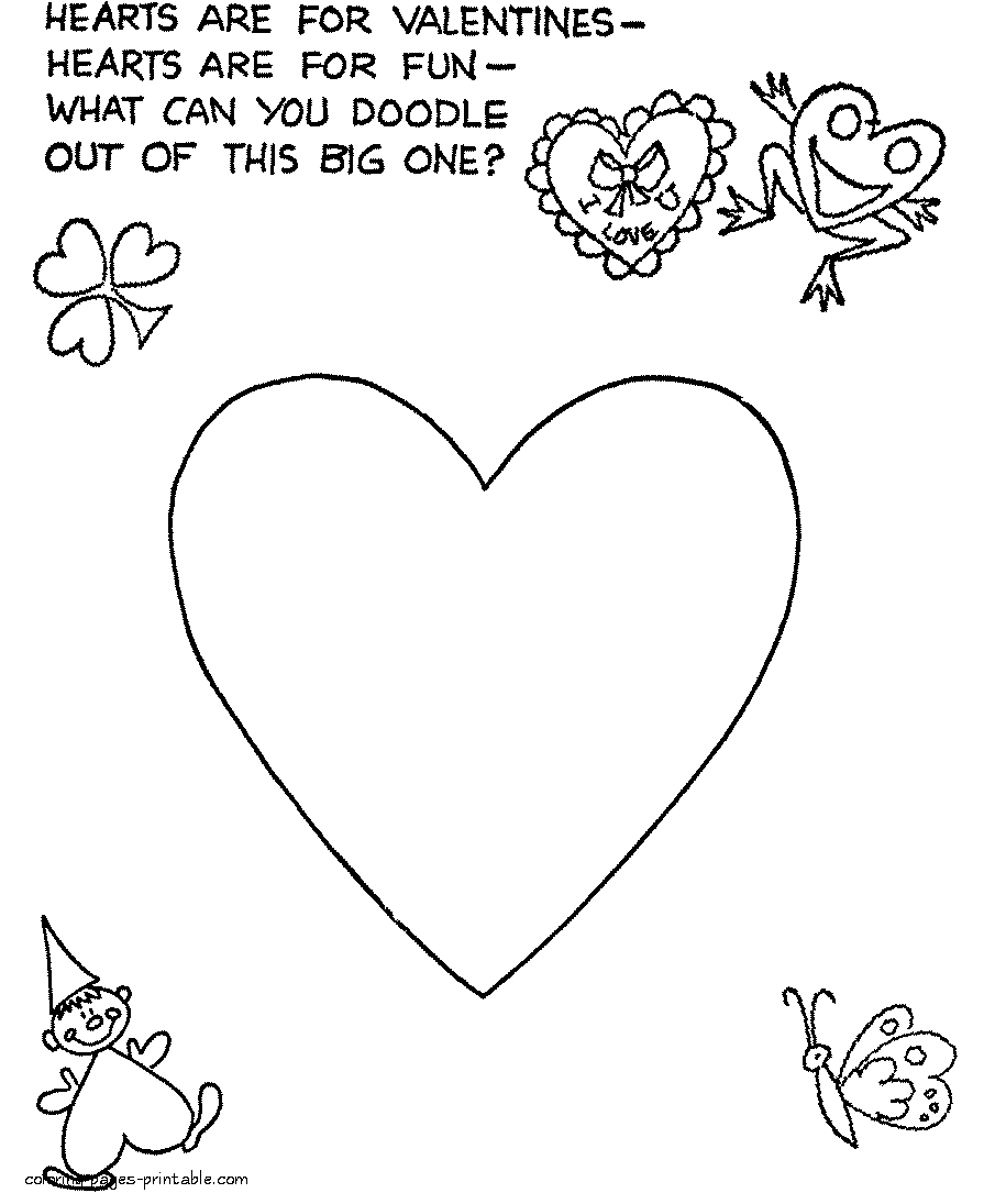 Valentine coloring pages printable. Holiday cards