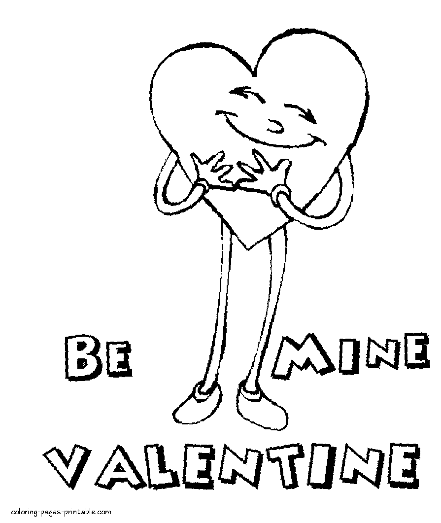 Valentine coloring pages to print for kids