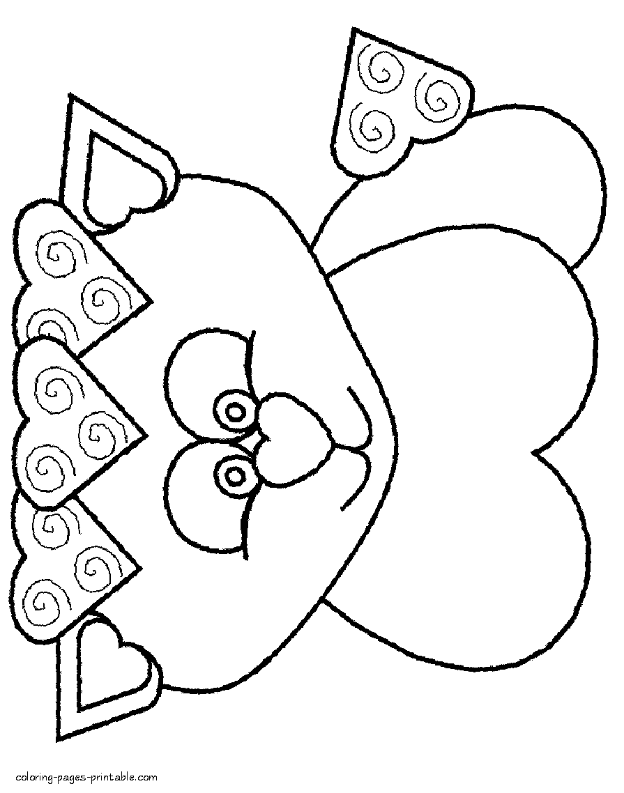 Valentines coloring pages for free. Sheep for preschoolers