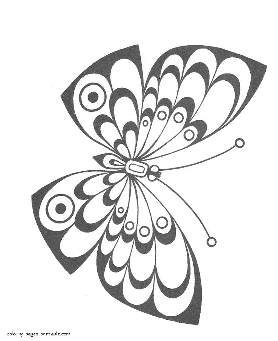 Printable coloring pages of butterflies for kids
