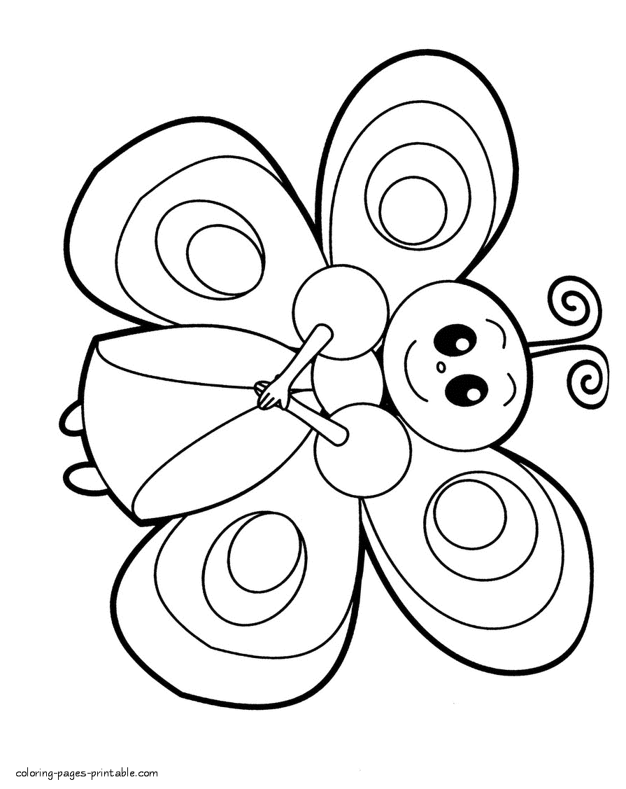 Simple printable butterfly coloring pages