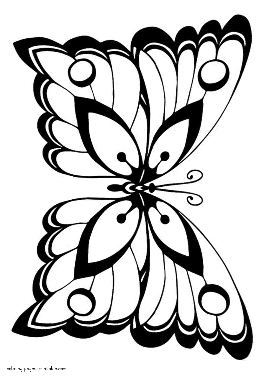 Free butterfly coloring pages. Very beautiful