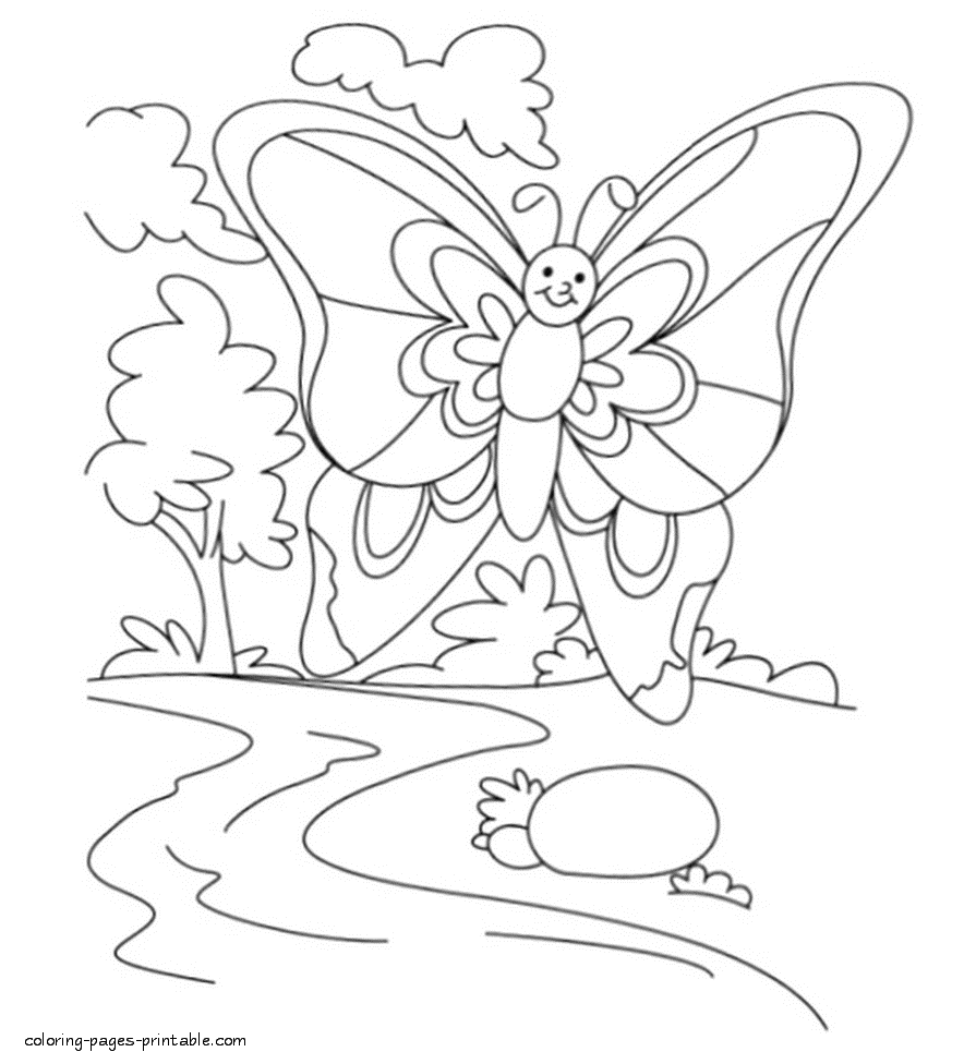 Butterfly from the cartoon - coloring page
