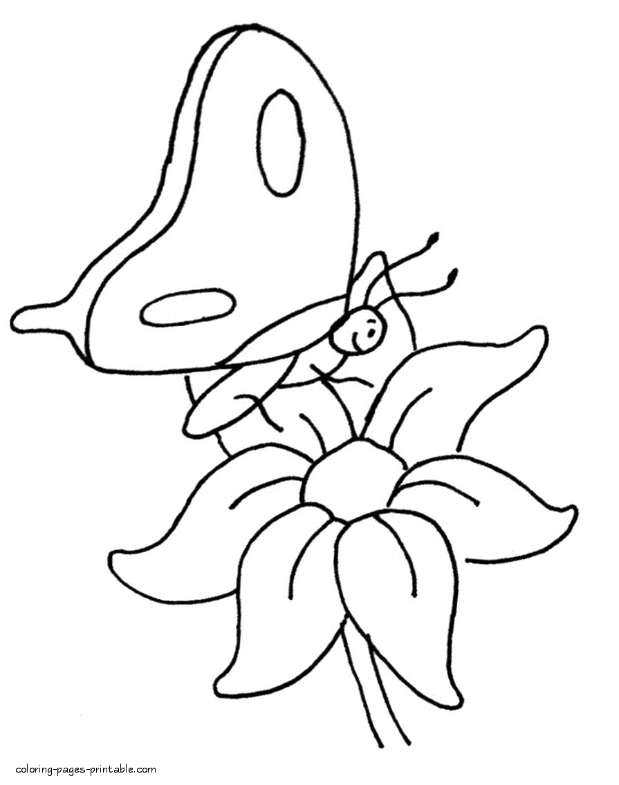 Butterfly simple coloring pages for kids
