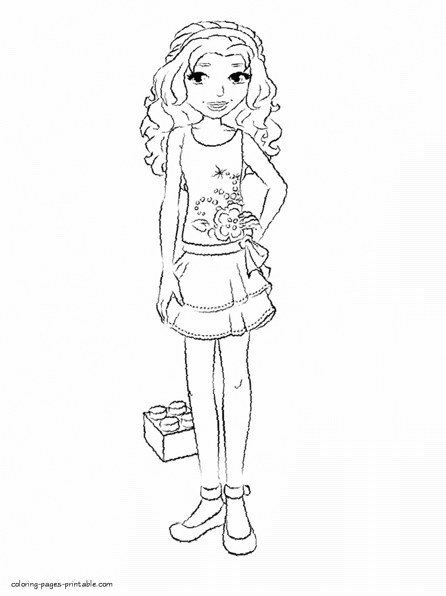 print · Lego Friends Emma free coloring page
