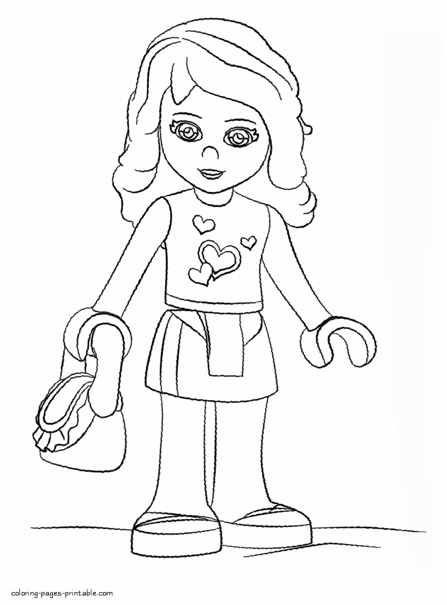 Lego Friends doll coloring page || COLORING-PAGES-PRINTABLE.COM