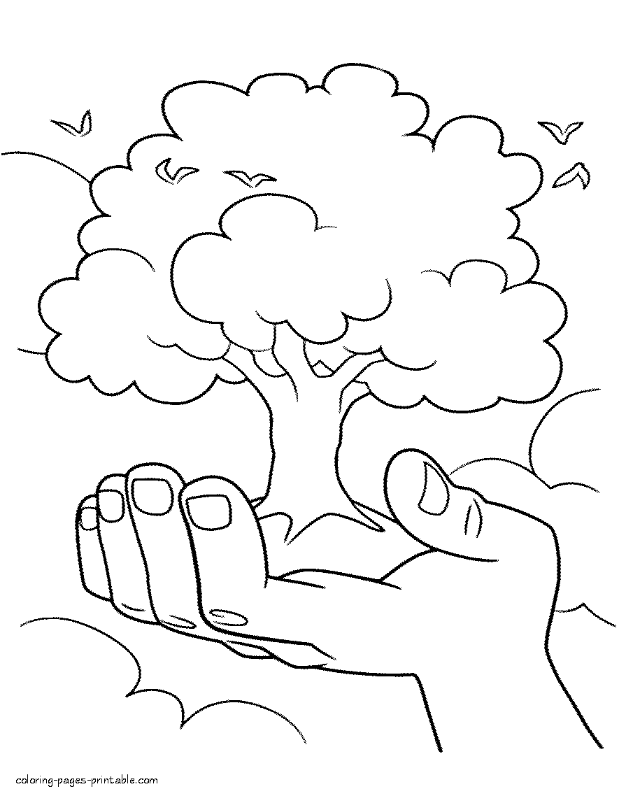Spring events coloring pages for print out. Earth Day
