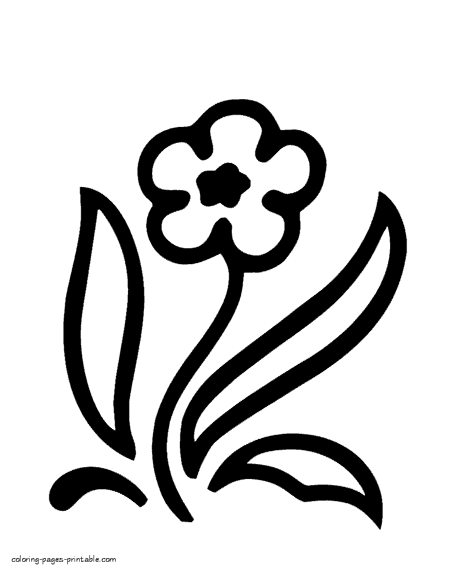 Simple spring colouring pages. The flower