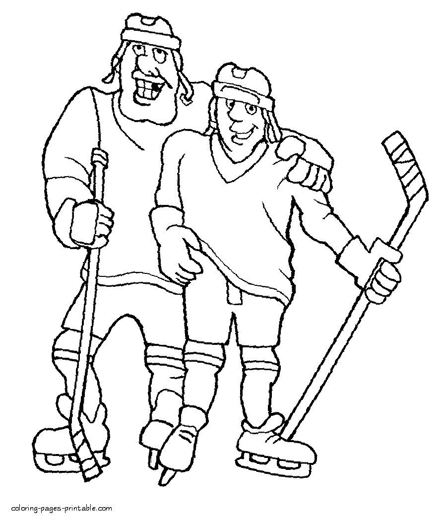 Winter sport - coloring pages. Hockey