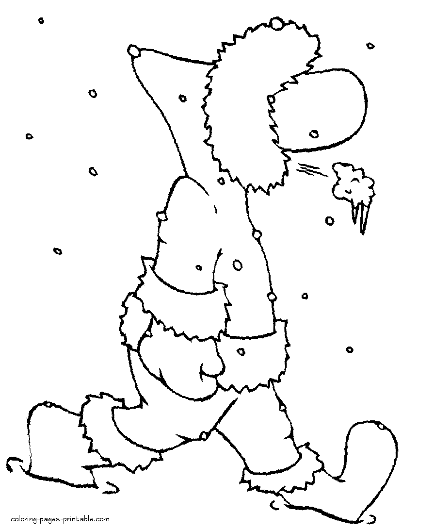 Winter colouring sheets to print