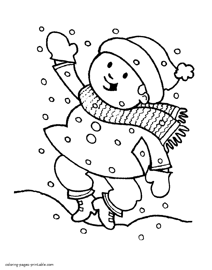 Colouring pages of winter season