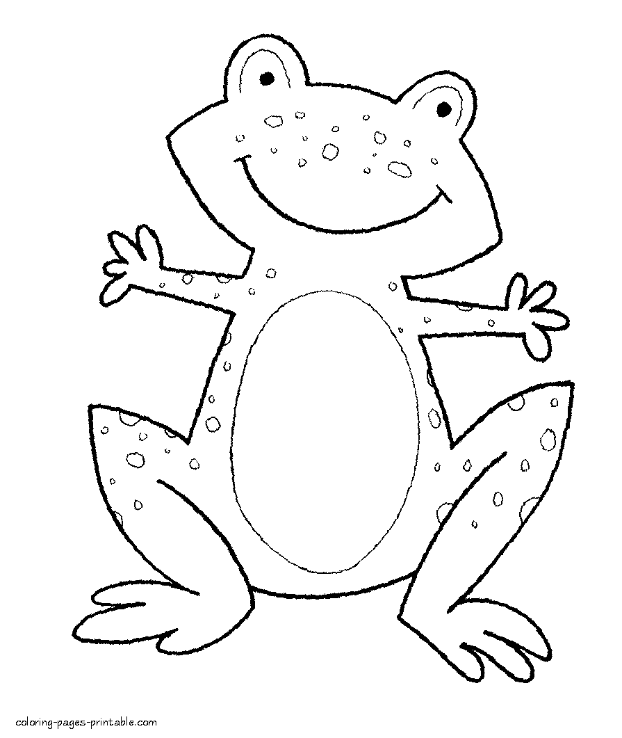 Preschool coloring pages. Frog to print