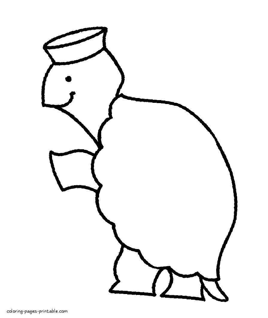 Another turtle coloring page for kids and toddlers